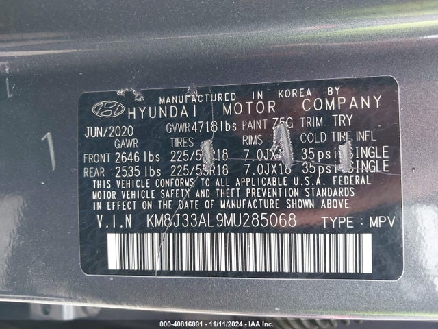 Hyundai Tucson Ultimate 2021 KM8J33AL9MU285068 Image 9