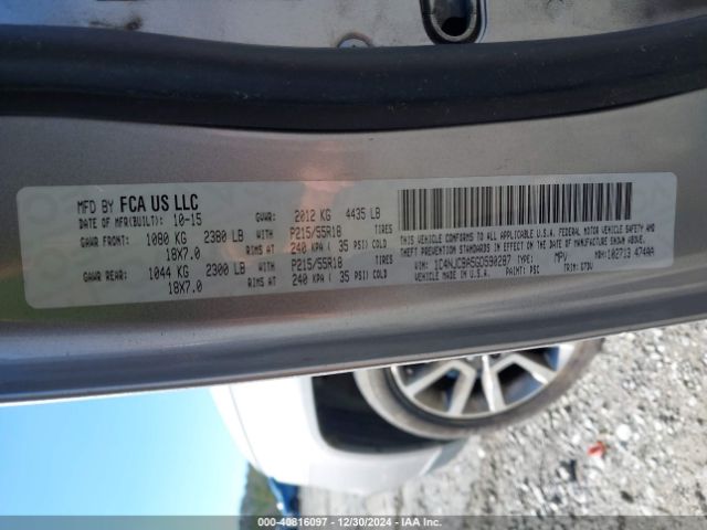 1C4NJCBA5GD590287 Jeep Compass Sport Se