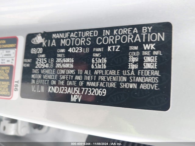 KIA SOUL S 2020 KNDJ23AU5L7732069 Image 9