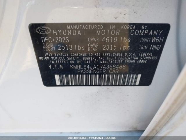 KMHL64JA1RA368488 Hyundai SONATA SEL