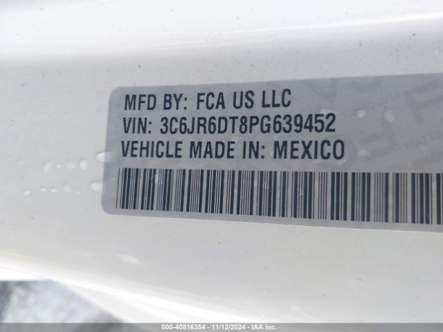 3C6JR6DT8PG639452 RAM 1500 Classic Tradesman  4x2 8' Box