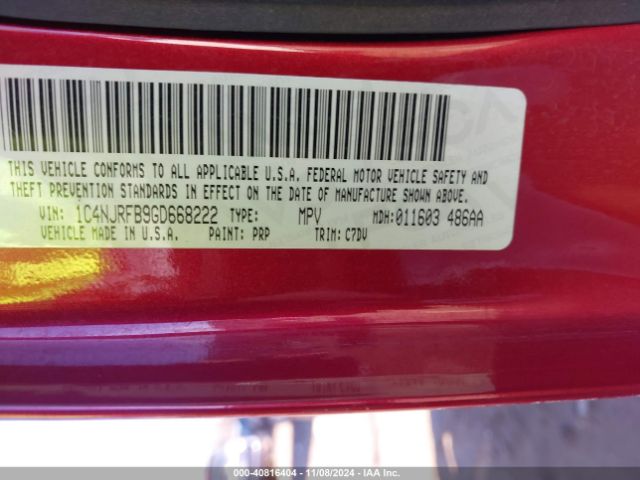 1C4NJRFB9GD668222 Jeep Patriot Latitude