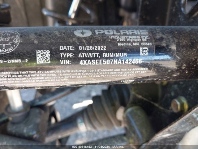 2022 POLARIS SPORTSMAN 4XASEE507NA142466 Photo 9