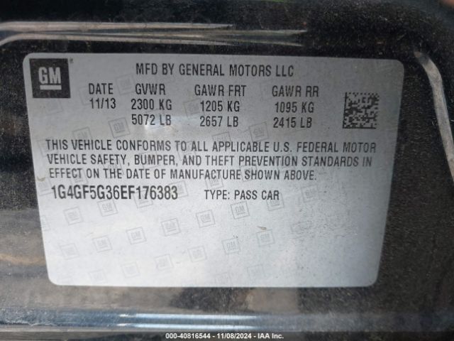 1G4GF5G36EF176383 Buick Lacrosse Premium Ii Group