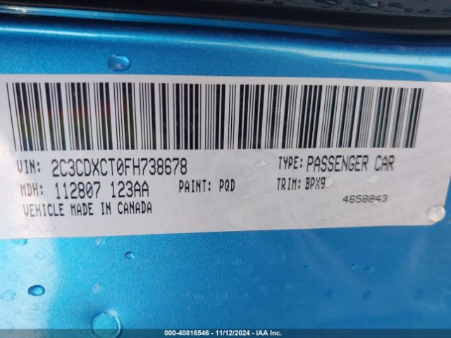2C3CDXCT0FH738678 Dodge CHARGER R/T