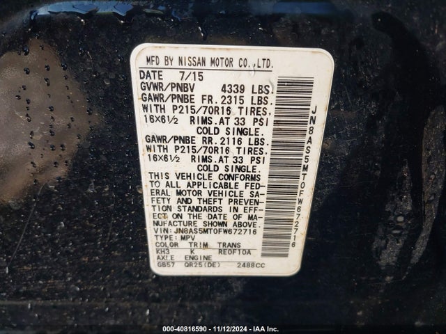 Nissan Rogue Select S 2015 JN8AS5MT0FW672716 Image 9