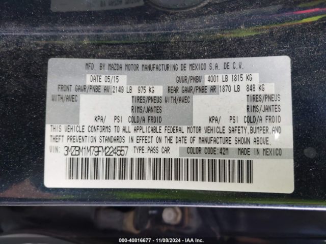 3MZBM1M79FM224557 Mazda Mazda3 I Grand Touring