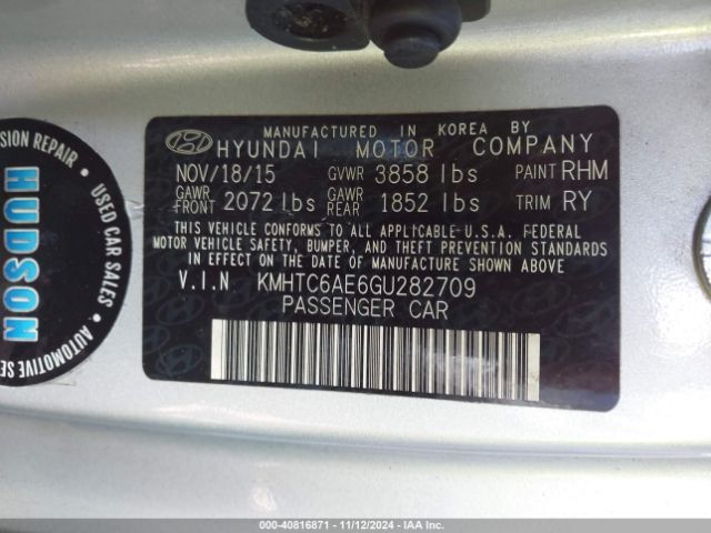 KMHTC6AE6GU282709 Hyundai Veloster Turbo