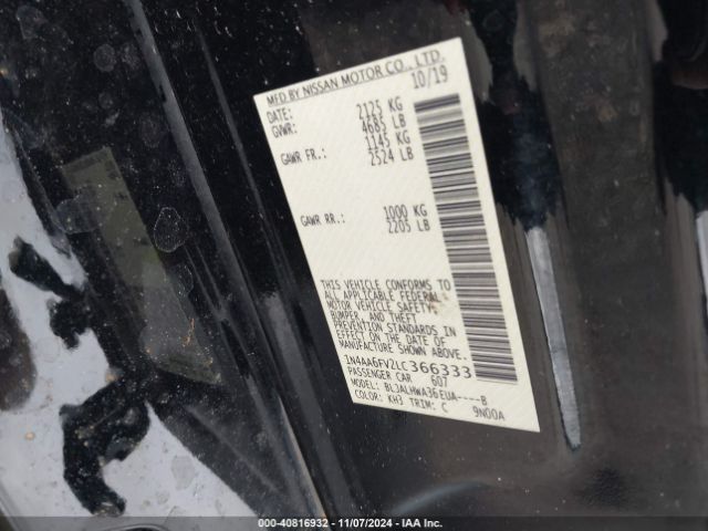 1N4AA6FV2LC366333 Nissan Maxima Platinum Xtronic Cvt