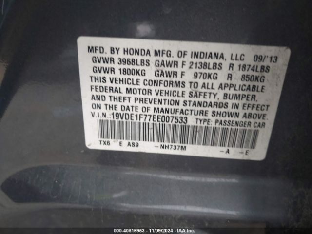 19VDE1F77EE007533 Acura Ilx 2.0l