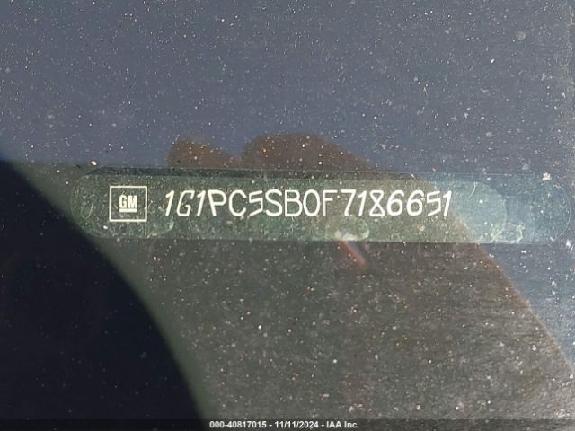1G1PC5SB0F7186651 Chevrolet Cruze 1lt Auto