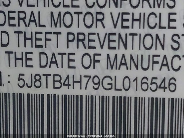 5J8TB4H79GL016546 Acura Rdx Advance Package