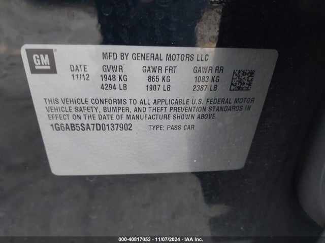 2013 CADILLAC ATS 1G6AB5SA7D0137902 Photo 8