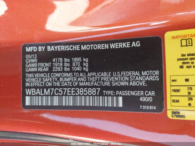 2014 BMW Z4 WBALM7C57EE385887 Photo 8