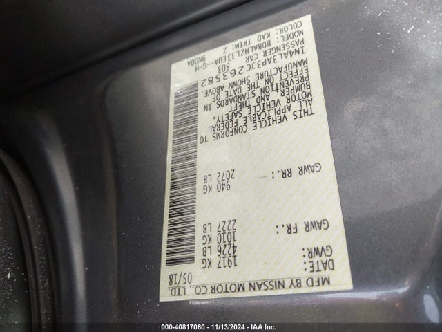 Nissan Altima 2.5 Sr 2018 1N4AL3AP3JC263582 Image 9