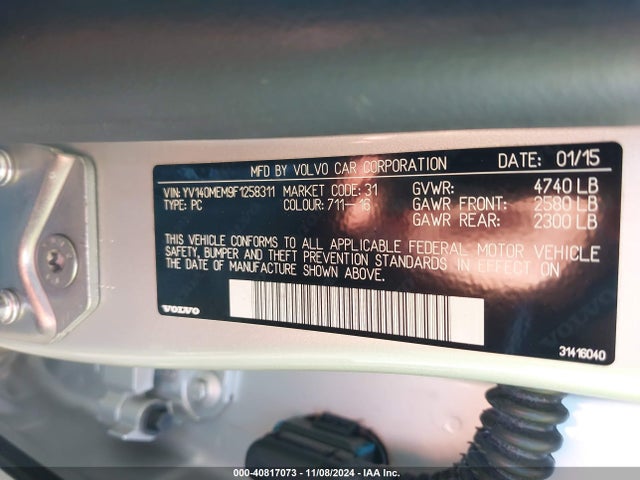YV140MEM9F1258311 Volvo V60 T5 Platinum