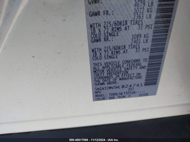 Nissan Rogue Sl 2017 5N1AT2MV3HC824741 Image 9