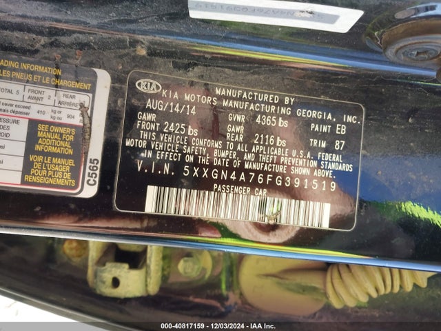 KIA OPTIMA EX 2015 5XXGN4A76FG391519 Image 9