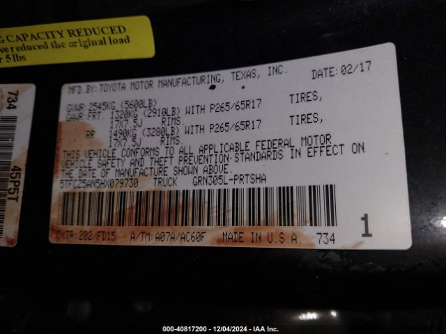 5TFCZ5AN5HX079730 Toyota Tacoma Trd Sport