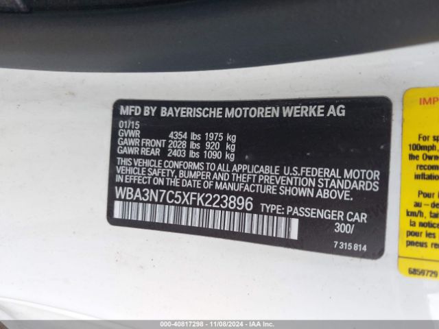 2015 BMW 428I WBA3N7C5XFK223896 Photo 8