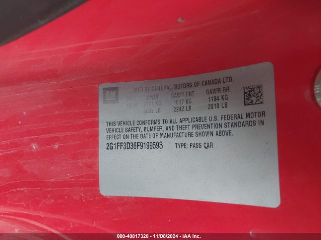 2G1FF3D36F9199593 Chevrolet Camaro 2lt