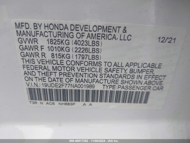 Acura Ilx Premium Package 2022 19UDE2F77NA001989 Image 9