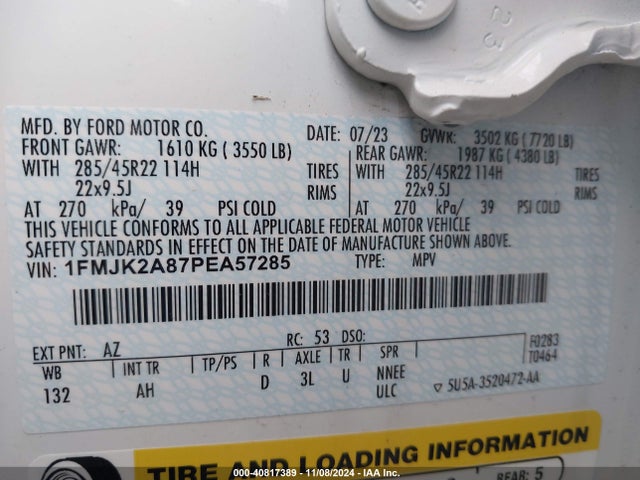 Ford Expedition Limited Max 2023 1FMJK2A87PEA57285 Image 9