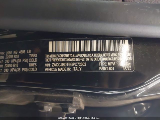 ZACCJBDT6GPC72602 Jeep Renegade Limited