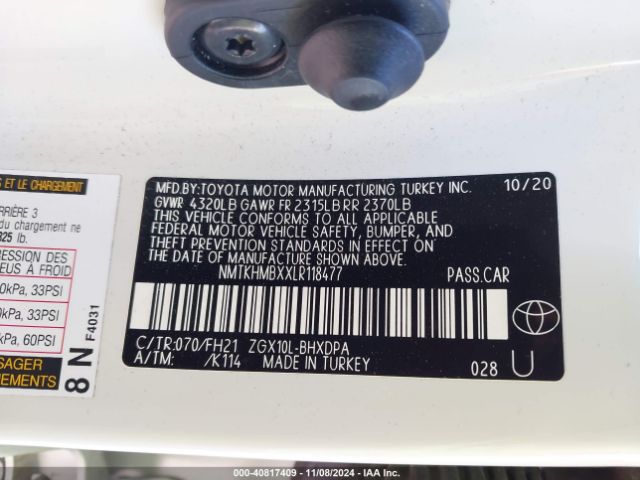NMTKHMBXXLR118477 Toyota C-HR LE