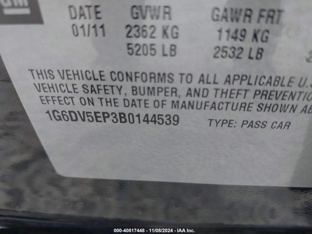 2011 CADILLAC CTS-V 1G6DV5EP3B0144539 Photo 8