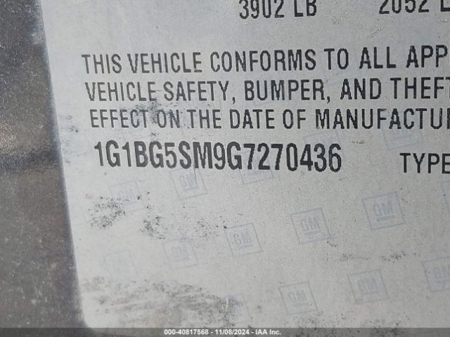 1G1BG5SM9G7270436 Chevrolet Cruze Premier Auto