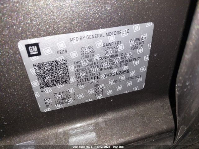 1GTU9FEL0KZ252858 GMC Sierra 1500 Denali