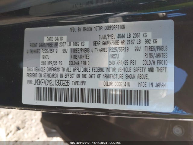 JM3KFADM2J1390936 Mazda Cx-5 Grand Touring