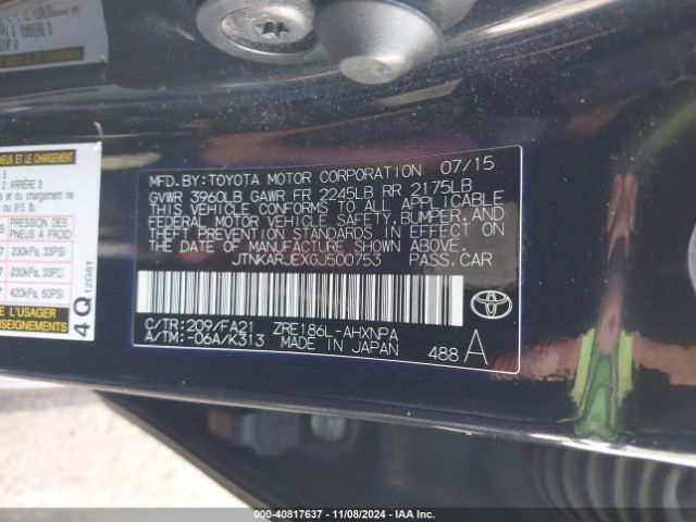 JTNKARJEXGJ500753 Scion IM