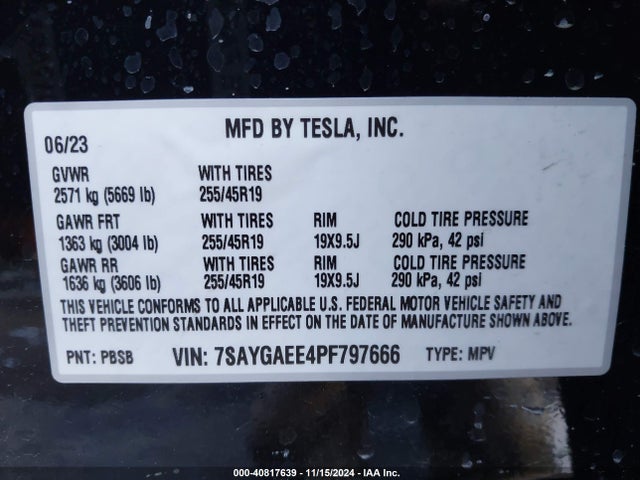 2023 TESLA MODEL Y 7SAYGAEE4PF797666 Photo 8