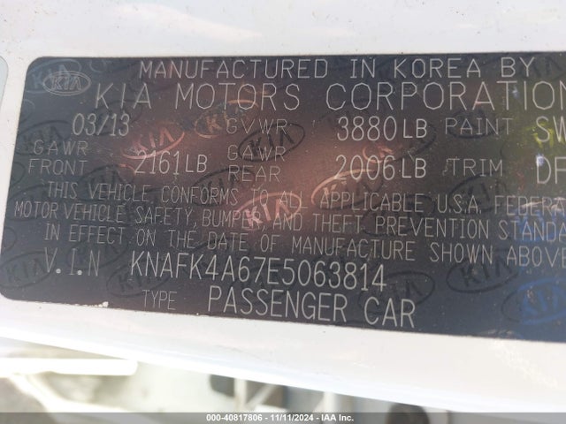 KIA FORTE LX 2014 KNAFK4A67E5063814 Image 9