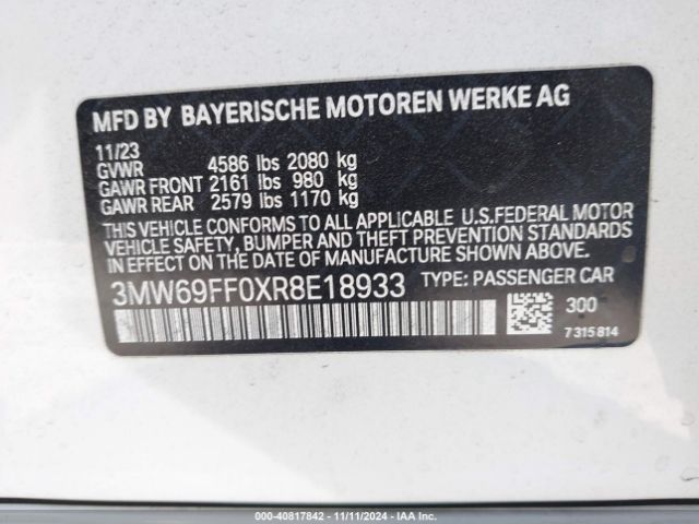3MW69FF0XR8E18933 BMW 3 Series 330i