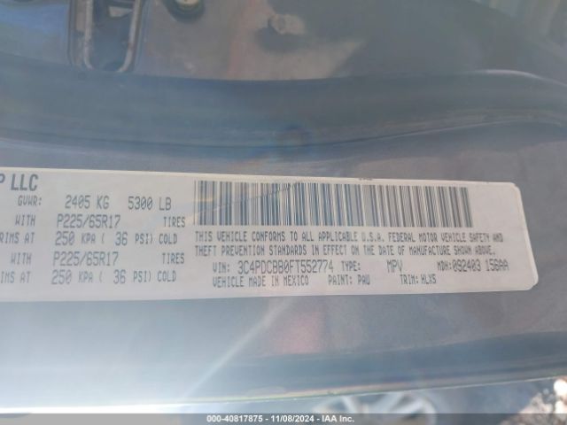 3C4PDCBB0FT552774 Dodge Journey Sxt