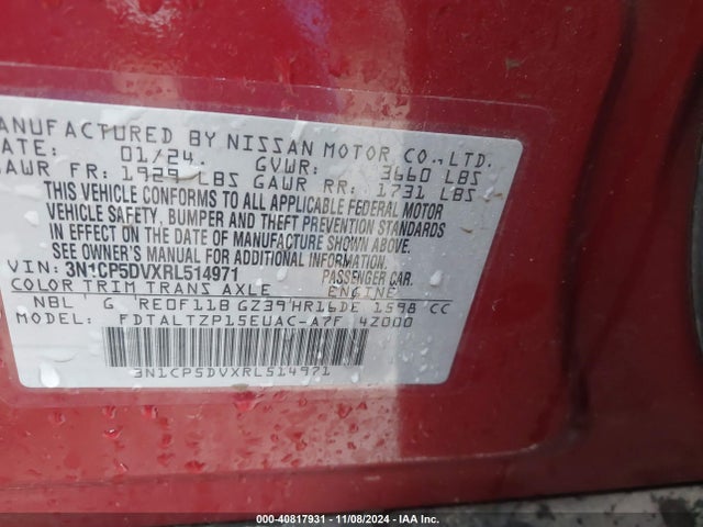 Nissan Kicks Sr Xtronic Cvt 2024 3N1CP5DVXRL514971 Image 9