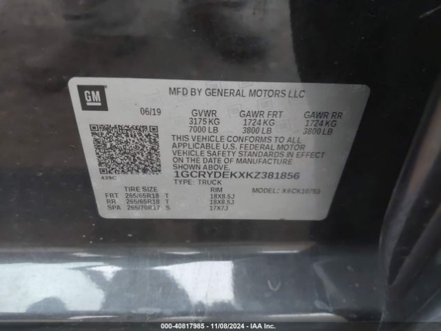 1GCRYDEKXKZ381856 Chevrolet Silverado 1500 Lt
