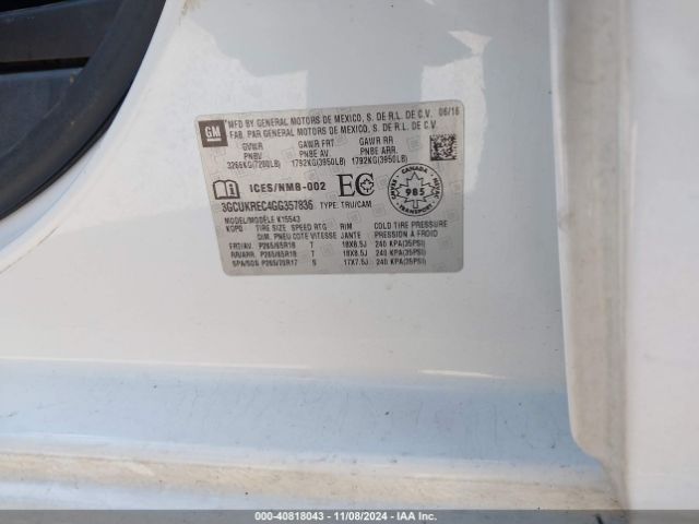 3GCUKREC4GG357836 Chevrolet Silverado 1500 1lt/2lt