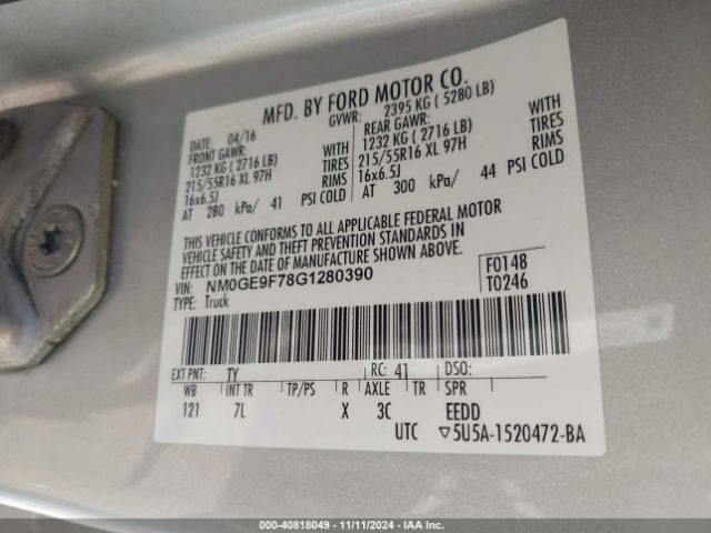 NM0GE9F78G1280390 Ford Transit Connect Xlt