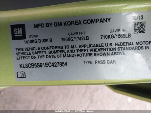 KL8CB6S91EC427854 Chevrolet Spark Ls Auto