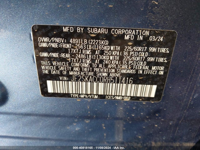 Subaru Forester Premium 2024 JF2SKACC0RH511416 Image 9