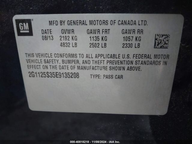 2G1125S35E9135208 Chevrolet Impala 2lt