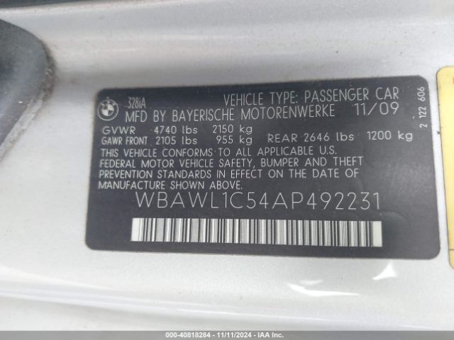 2010 BMW 3 SERIES WBAWL1C54AP492231 Photo 8