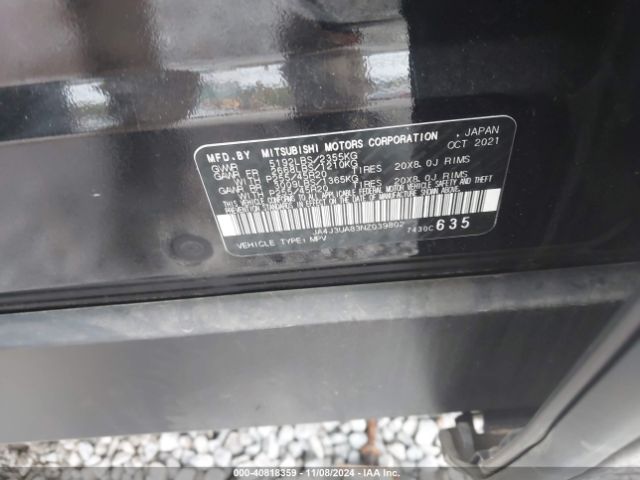 JA4J3UA83NZ039802 Mitsubishi Outlander Black Edition 2wd/se 2.5 2wd/se Launch Edition 2wd