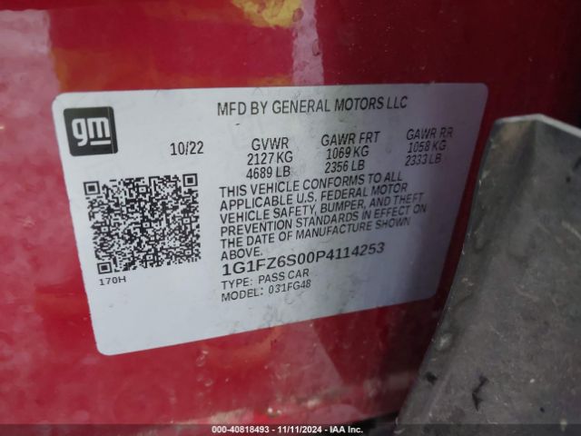 1G1FZ6S00P4114253 Chevrolet Bolt Euv Fwd Premier