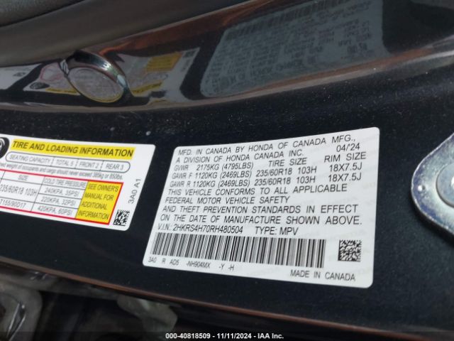 2024 HONDA CR-V 2HKRS4H70RH480504 Photo 8