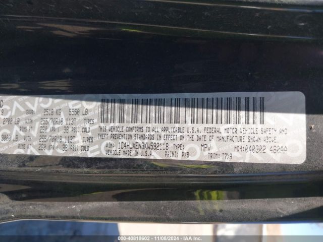 1C4HJXEN3KW592118 Jeep Wrangler Unlimited Sahara 4x4